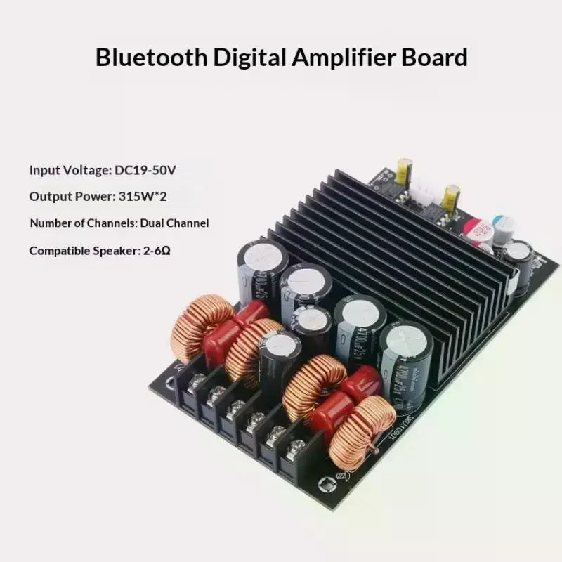 DC19-50V TPA3255 Audiophile-Grade Hi-Fi Digital Amplifier Board 600W High-Power 2.0 Dual-Channel Stereo Module