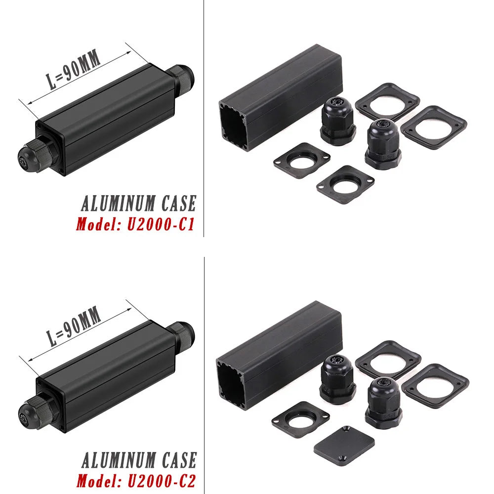 Waterproof Cable Gland Electronic Engineering Box Powercon Couplers Extender Connector Housing Case with 4-8mm PG9 Cable Entry