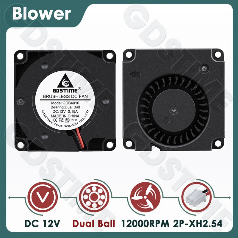 Gdstime 4010 Fan 24V 12V 5V 40MM*10MM DC Brushless Blower Fan 40MM Radial Fan 4CM Turbo Radiator for 3D Printer Accessories Part