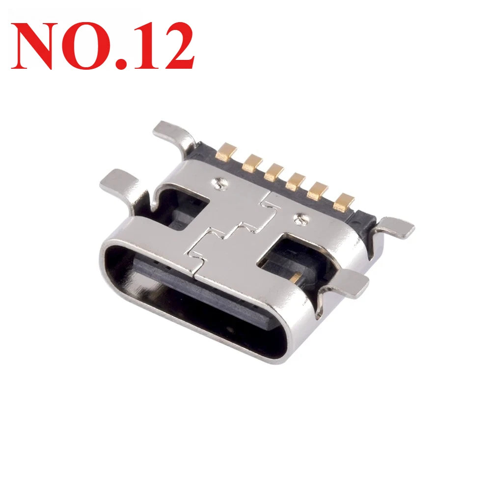 10Pcs USB Connector Type C Female Charging Port Jack 2/4/6/16 Pin Type-C Socket PCB Soldering SMD SMT DIY Repair Type C Adapter