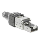 ZoeRax 10Pcs RJ45 Cat8 Cat7 Cat6a Connectors, Tool-Free Zinc Alloy Shielded Ethernet Termination Plugs for 23AWG SFTP Cables