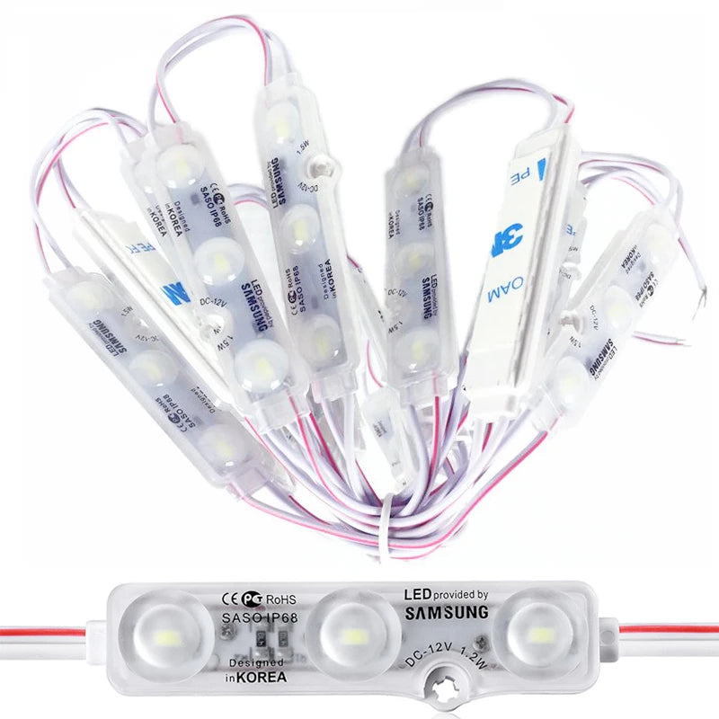 10pcs DC12V 5730 3 LED Module Light Injection Waterproof IP68 Cool / Warm White for Advertisement Shop Signboard Lighting Decor