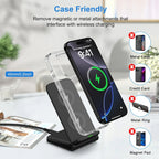 30W Fast Wireless Charger Stand Pad for iPhone 17-11/XR, Samsung Galaxy S25/S26/S21/S20, Xiaomi, Huawei & All Qi-enabled Phones