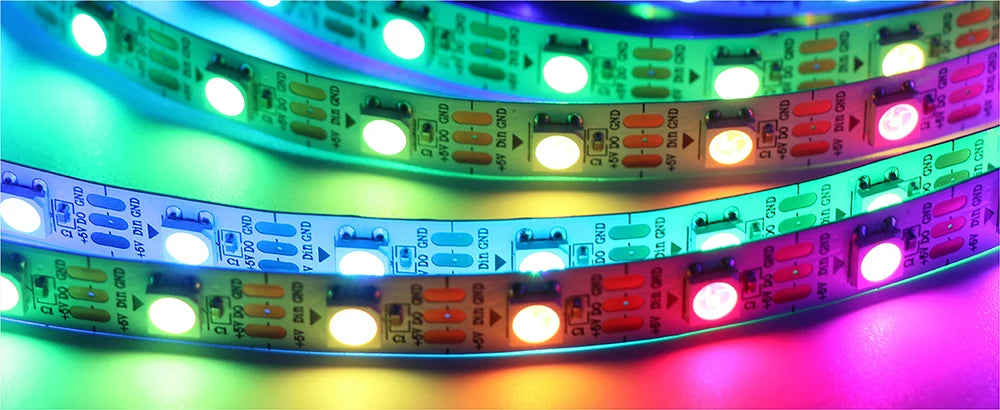 WS2812B  Led Strip 5v  30/60/74/96/144 Leds Smart RGB Pixel Strip Black/White PCB IP30/65/67 WS2811 IC Led Light 1m/2m/3m/4m/5m