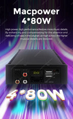 Android Radio DSP Audio Processor 4*80W Amplify Automotive Sound Modules Electronics Stereo Amplifer APP Automobiles Car Parts