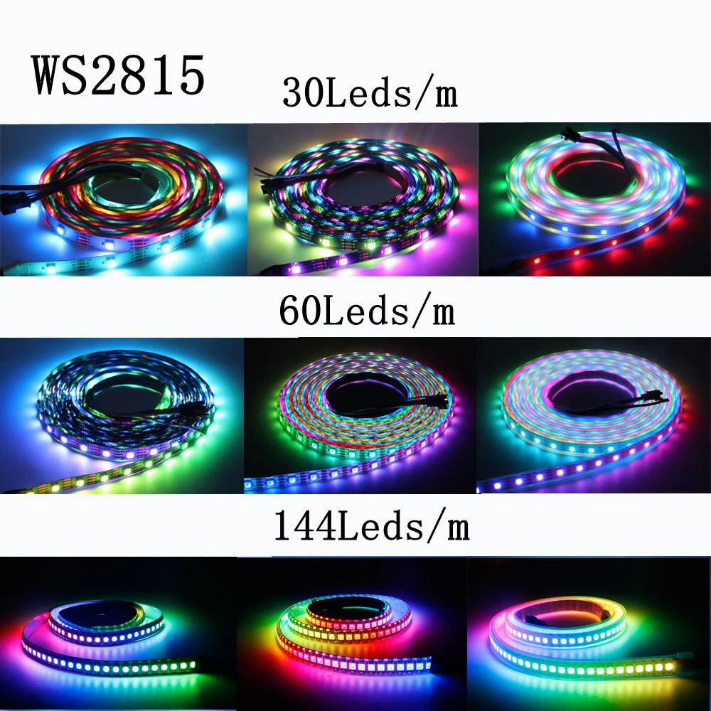WS2815 Led Strip With14/17/21Keys Controller (WS2812B WS2813 Updated) RGB Individually Addressable Kits 30/60/144 Leds/M DC12V