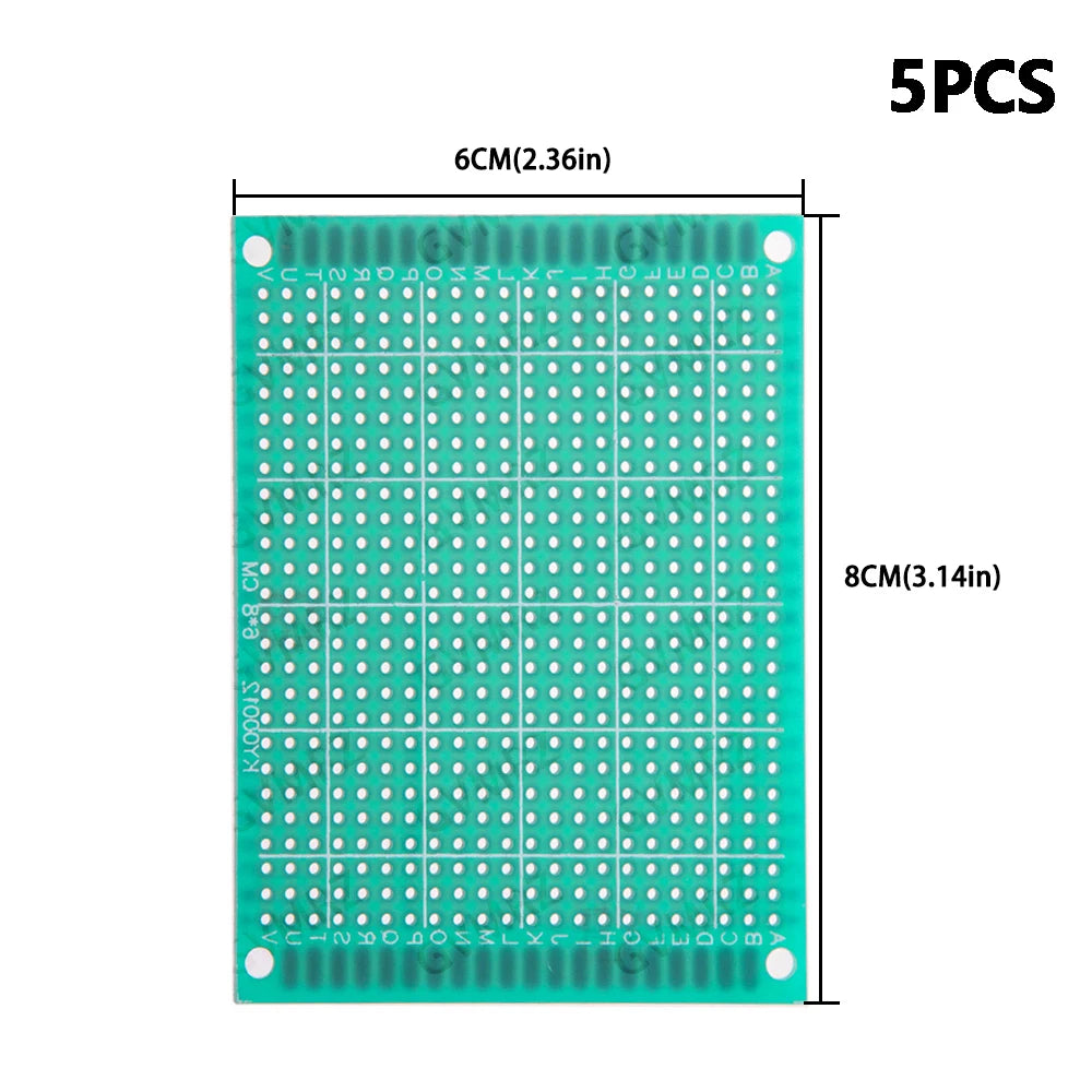 Single Sided Green PCB Prototype Board Universal Through Hole Perfboard for DIY Electronic Projects 6X8cm/7X9cm/3X7cm
