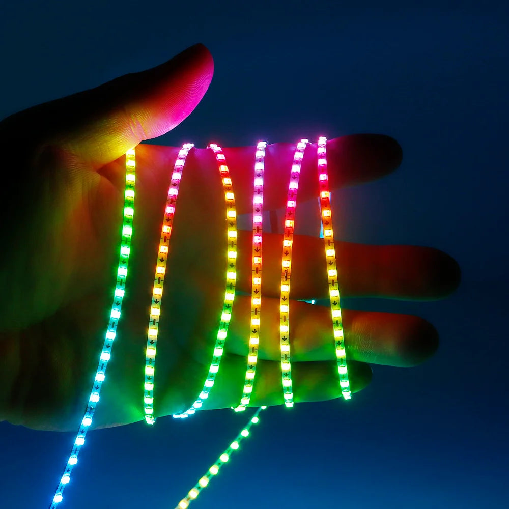 DC5V/12V RGB Dream Color Changing LED Strip Lights WS2812 2020 Ultra Narrow 2.7mm 160Leds/m Smart Individually Addressable Digit