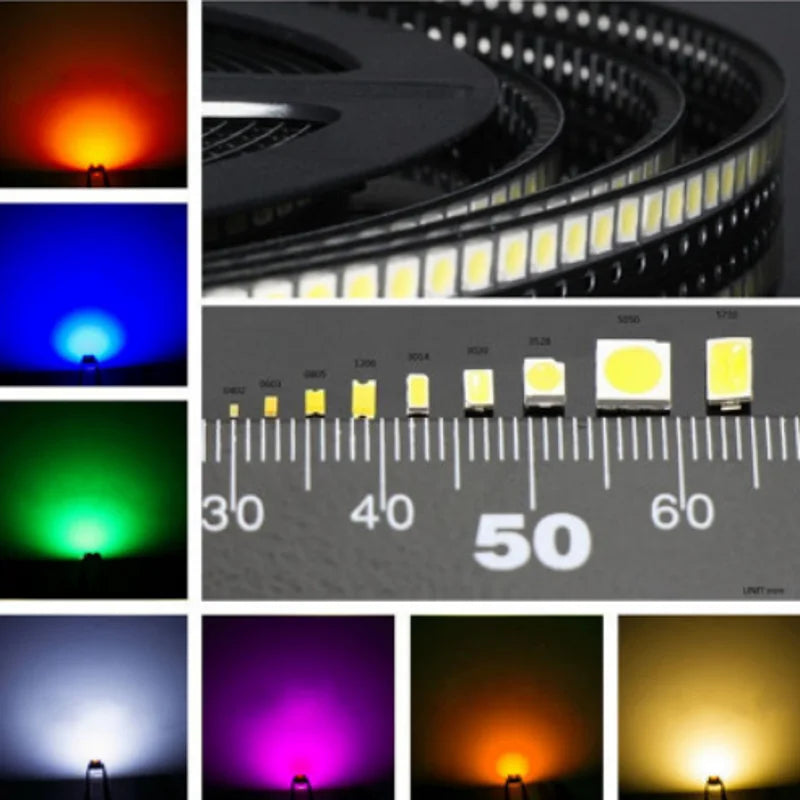50PCS  3528 2pin White Red Yellow Green Blue Highlight 1210 Automobile Instrument Panel Meter LED Lamp Beads