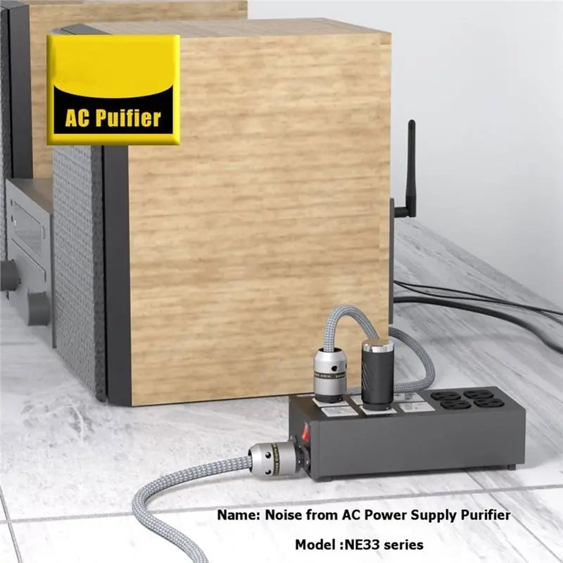 Hifi Audio Power Filter EU Plug Alternating Current Noise Reduction Anti-Thunder EMI Filter Power Noise Absorber