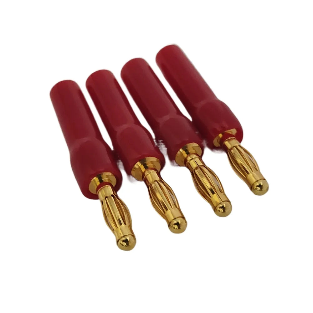 4PCS 4mm L-shaped Right Angle Banana Plug Soft Plastic Shell 90 Degree Banana Connector Red Black for Audio Video Speaker