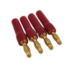 4PCS 4mm L-shaped Right Angle Banana Plug Soft Plastic Shell 90 Degree Banana Connector Red Black for Audio Video Speaker