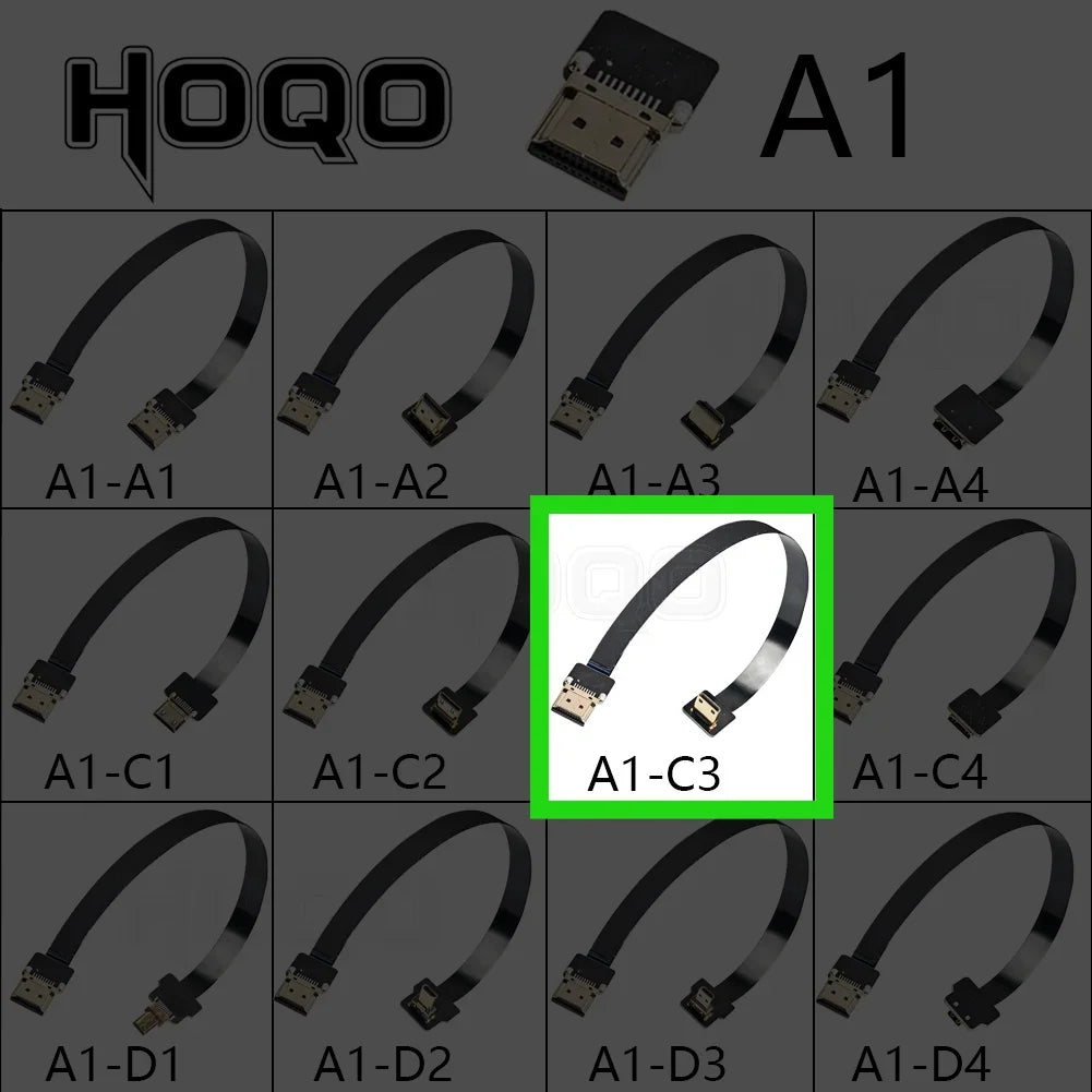 HD A1 Ultra Thin Flat FPV HDMI-Compatible Cable Flexible Mini HDMI to Micro HDMI Ribbon Wire 5cm/50cm Short FPC FFC