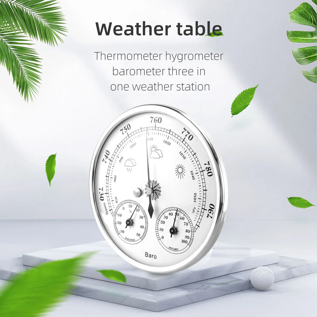 AS63-Wall Mounted Household Thermometer Hygrometer High Accuracy Pressure Gauge Air Weather Instrument Barometer