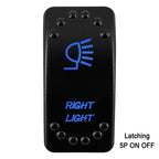 Waterproof Rocker Switch with Blue LED | 12V/24V Latching & Momentary (SPST/ DPDT) | for Marine, UTV, ATV, RZR, Automotive