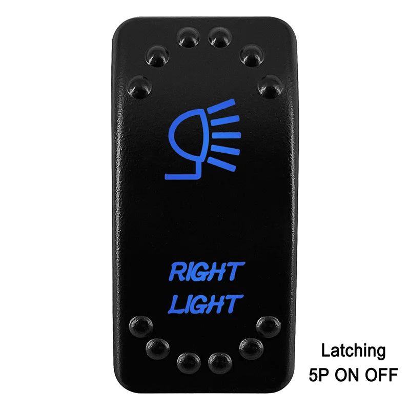 Waterproof Rocker Switch with Blue LED | 12V/24V Latching & Momentary (SPST/ DPDT) | for Marine, UTV, ATV, RZR, Automotive