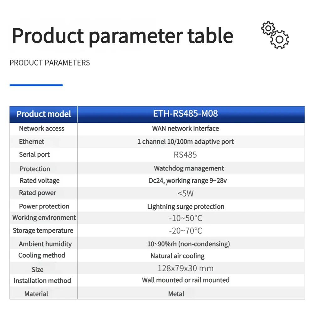 Serial port communication server RS232/485/422-ETH multi-channel modbus rtu to tcp to Ethernet transparent transmission module