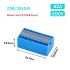 Wire Electrical Connectors PTFIX 2.5mm Wire Merging And Branching Device Push-in Terminal Block Connector Mount On Din Rail