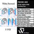 LDPCSJ Prism 4RS 120mm ARGB PC Case Fan with Infinity Mirror Design Motherboard Sync 4PIN PWM CPU Cooler Ventilador