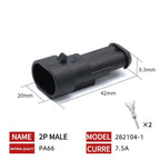 20/50/100Sets 1.5 Series AMP Automobile Connectors 1/2/3/4/5/6 Pin Super Seal Waterproof  Electrical Wire Connector PA66 Nylon
