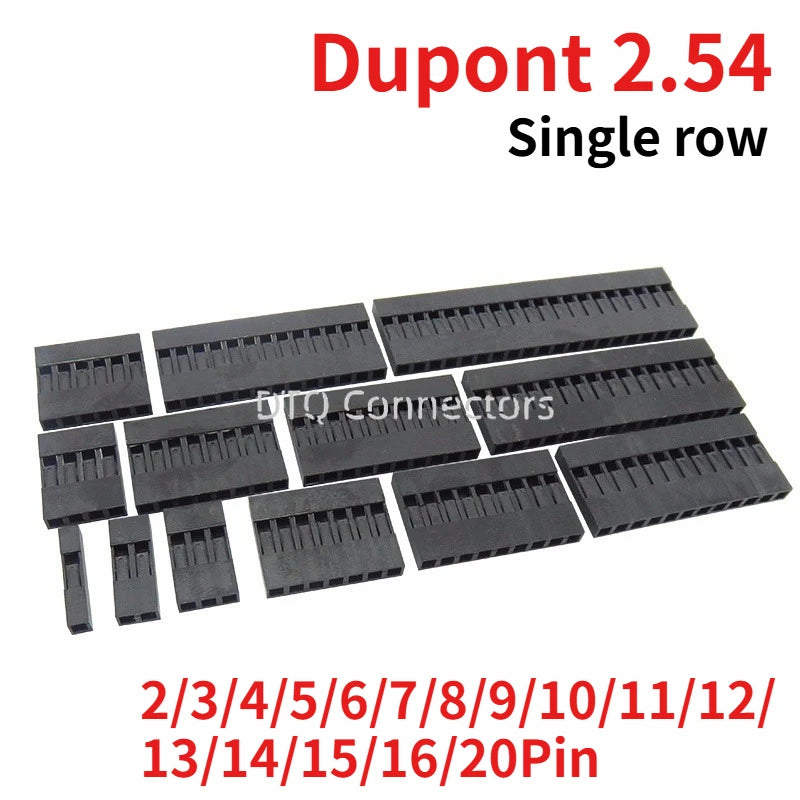 50pcs 2.54mm Dupont connector Male/Female Pin Way Cable Plug 2/3/4/5 Pin Electrical Pin Jumper Header Housing Wire Connector Kit