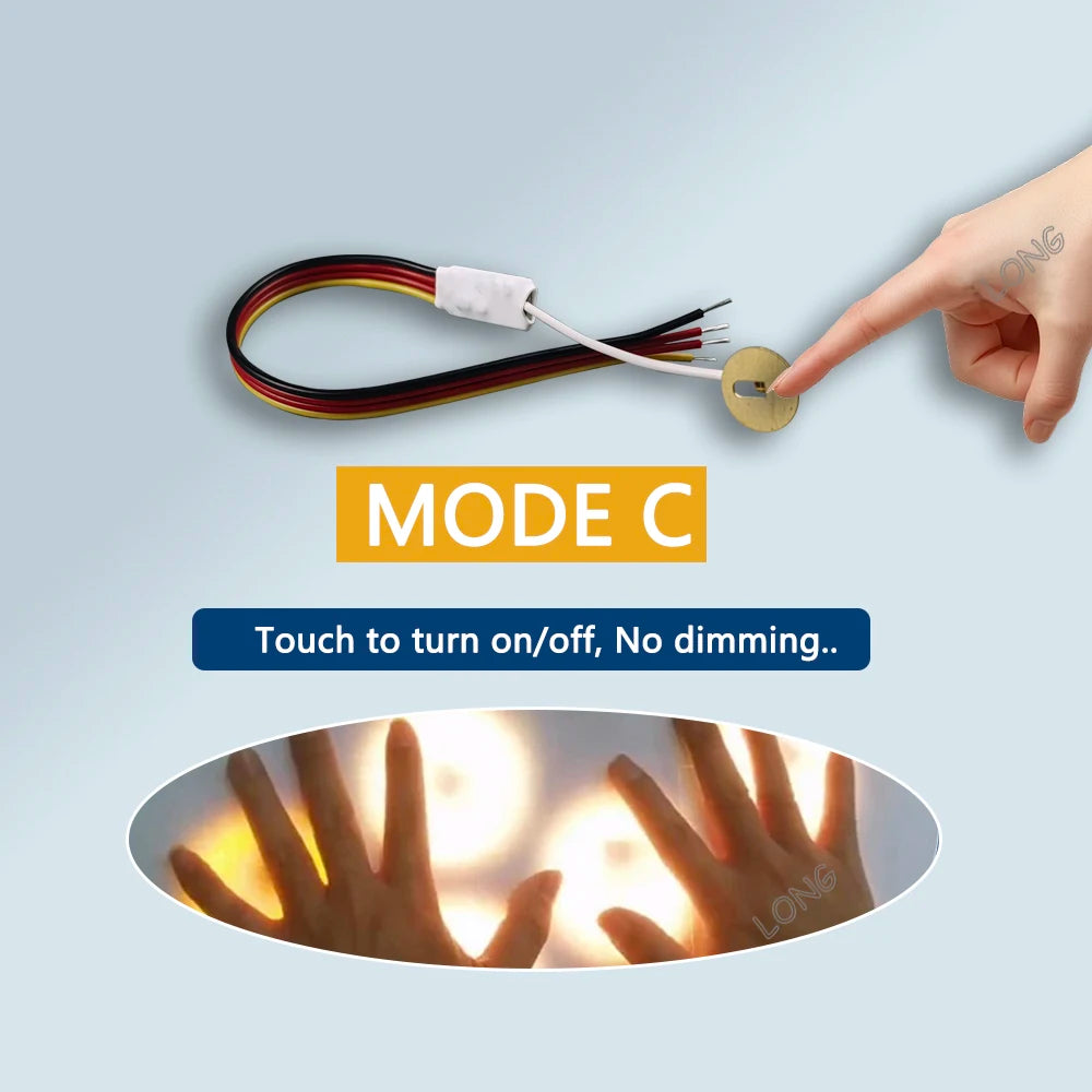 MINI Touch Sensor Switch 3.7-24V 2.5A, Dual Mode Touch Control, for LED Light/Water Level, 4mm Plastic/Glass Panel