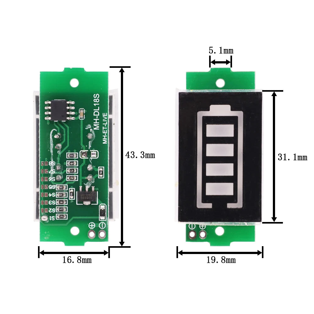 1S 2S 3S 4S 6S 7S 8S Series Lithium Battery Capacity Indicator Module Display Electric Vehicle Battery Power Tester Li-po Li-ion