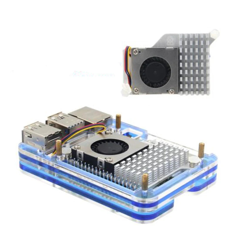 Raspberry Pi 5 Case 5 Layers Acrylic Compatible with Raspberry Pi 5 Active Cooler