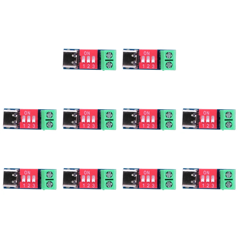 PD Trigger Module Type-C Fast Charging Test Board 5-20V Adjustable USB-C Power Detector Voltmeter for Power Bank 100W PD3.0 QC4+