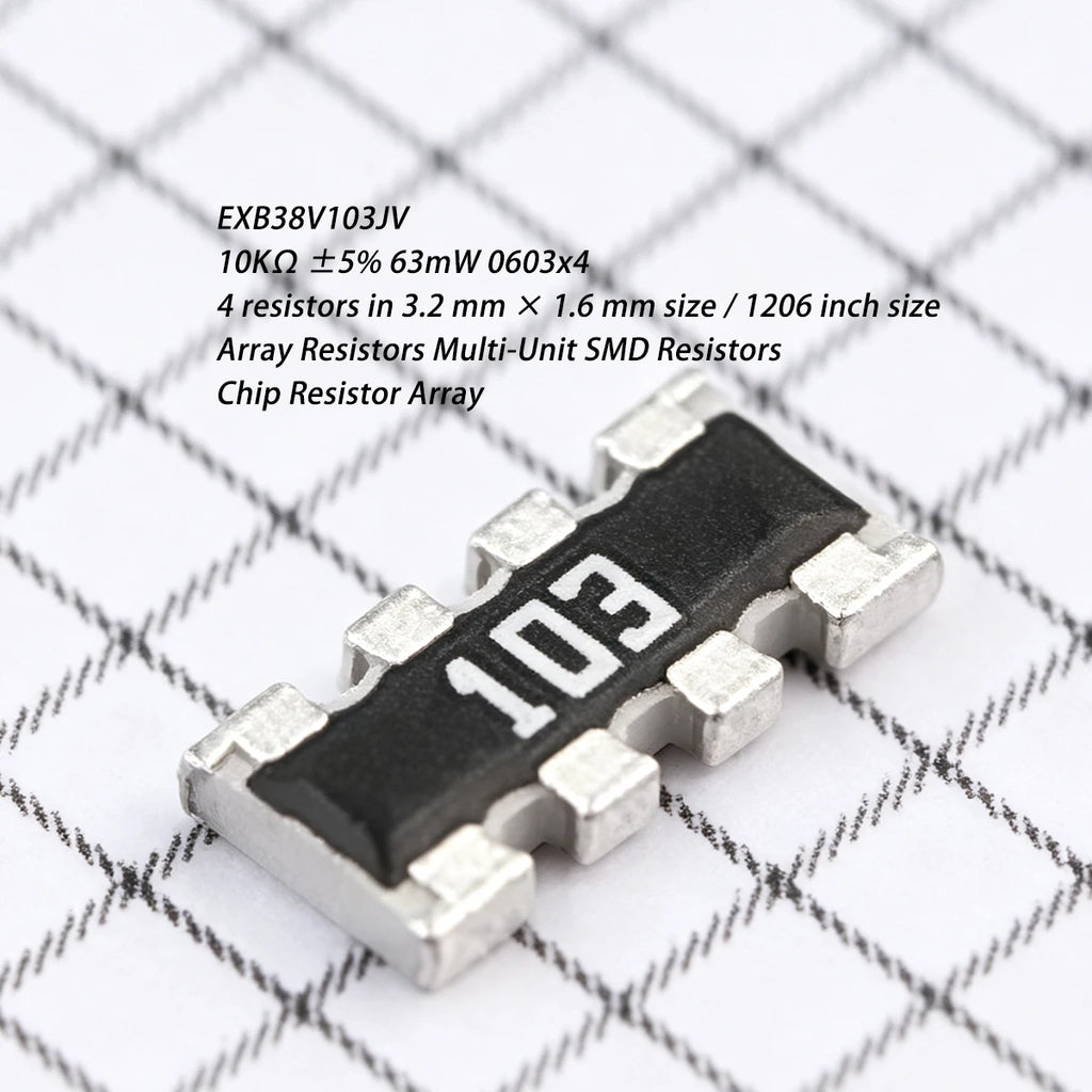 100PCS EXB38V103JV 10KΩ ±5% 63mW 0603x4 ±200ppm/℃ 10K ohm 0.063W 3.2x1.6mm 1206 inch size Original IC Chip Array SMD 4 resistors