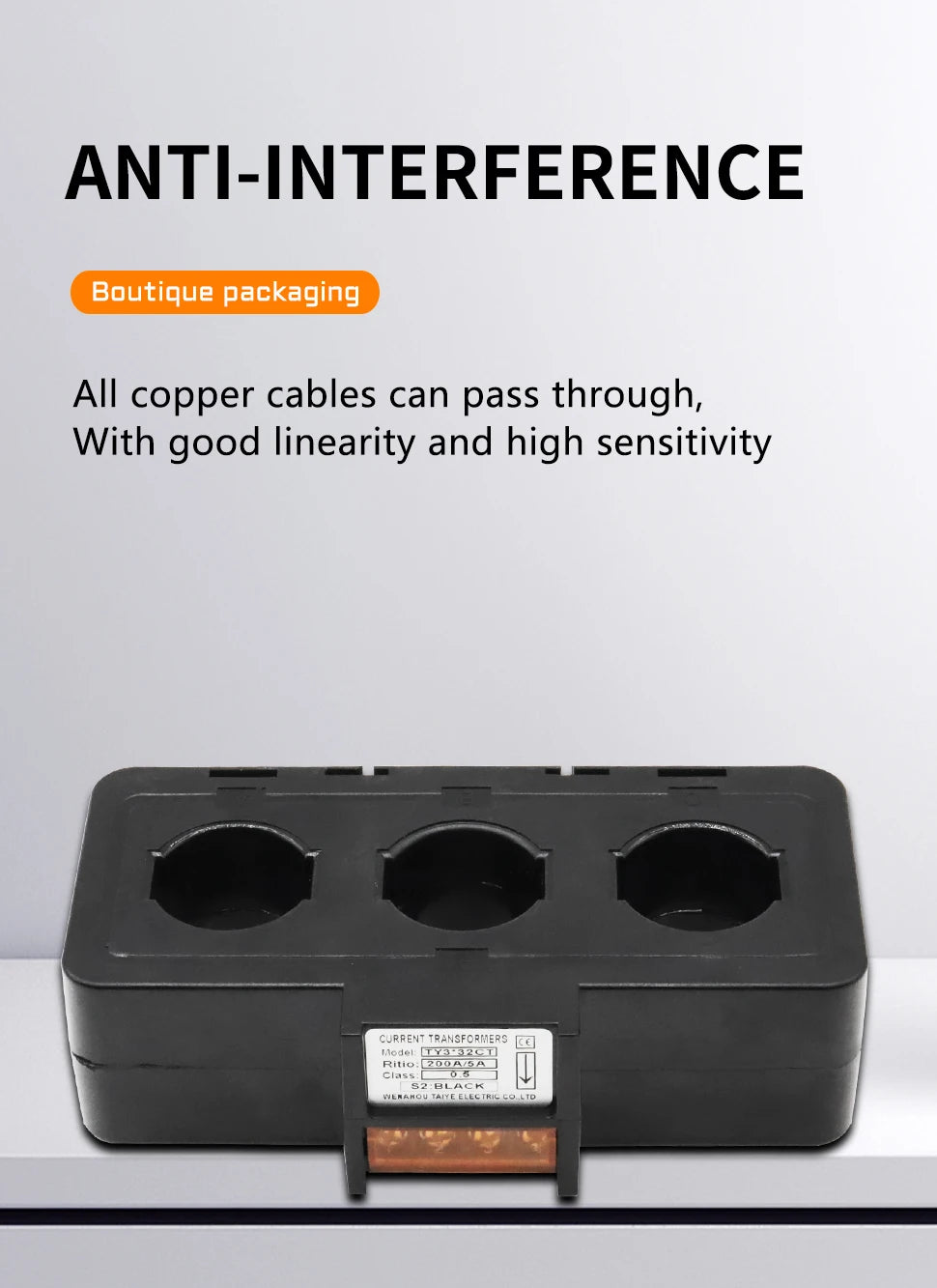 Three-Phase Current Transformer CT Accuracy 0.5 Aperture 35mm 100/150/200/250/300/400/500 Ratio 5A