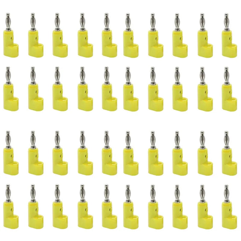 40pcs/4mm Adaptor Electrical Connecting Bending L Shape Banana Jack Plug Socket for Binding Post Test Terminal Connector