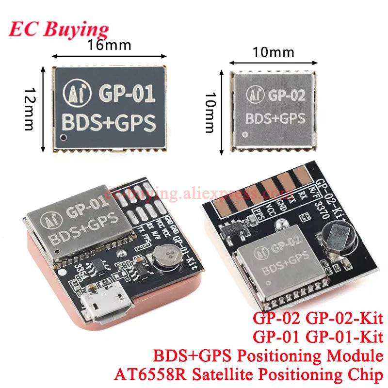 2Pcs/1pc GP-01 GP-02 Kit GPS+BDS Beidou Dual Mode Timing Satellite Positioning Navigation Module BG02-T Development Board