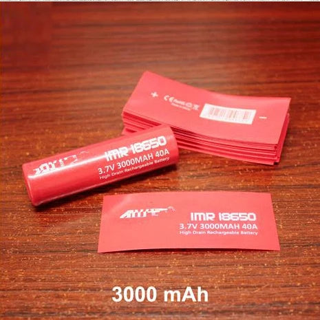 100pcs/lot 18650 lithium battery packaging skin PVC heat shrinkable sleeve battery packaging tube insulation shrink film