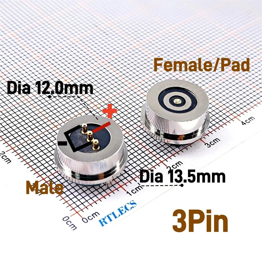360º Magnetic Circular PogoPin Hassle Free Connector 2A Male Female Metal Spring Loaded 3 4 Pin DC Power Charger Wire JST SM