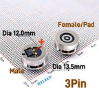 360º Magnetic Circular PogoPin Hassle Free Connector 2A Male Female Metal Spring Loaded 3 4 Pin DC Power Charger Wire JST SM