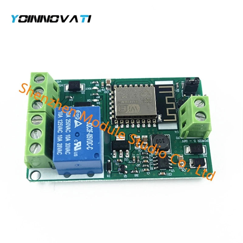 DC 5V-26V ESP8266 ESP-12F Wireless Wifi Relay Module 220V 10A Relay Module ESP12F 802.11b/g/n 2.4GHz 12V 24V