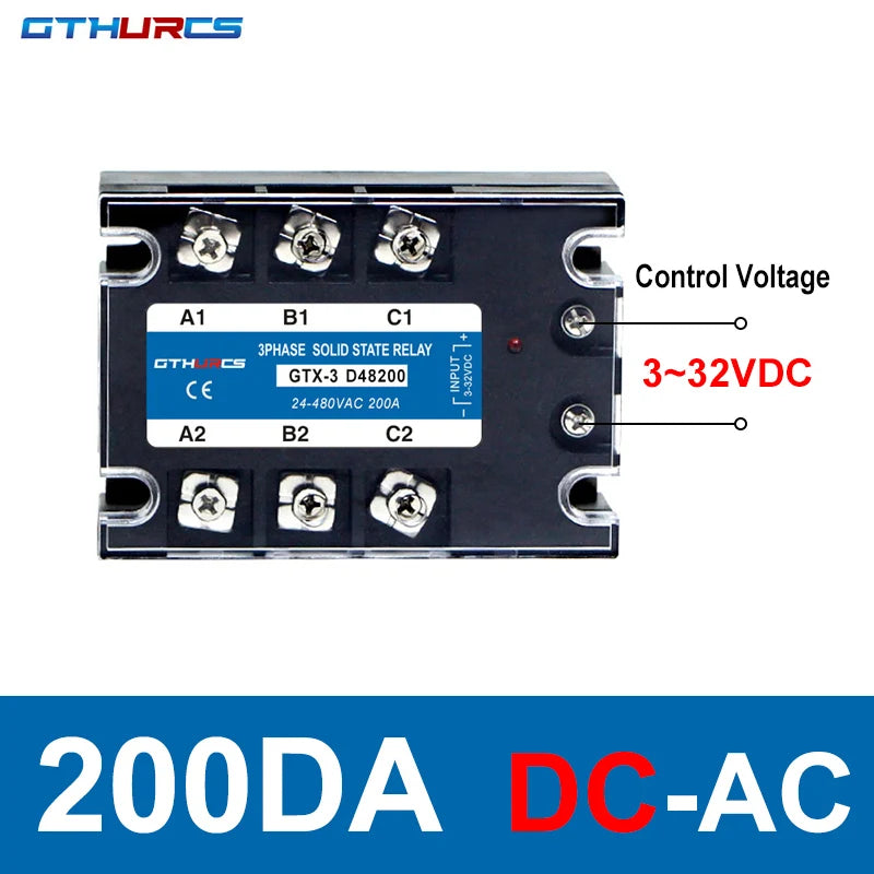 DC-AC AC-AC Three Phase Solid State Relay 3-SSR 10A 25A 40A 60A 80A 100A 120A 200A 70-280V AC Control 24-480V 40AA 40DA