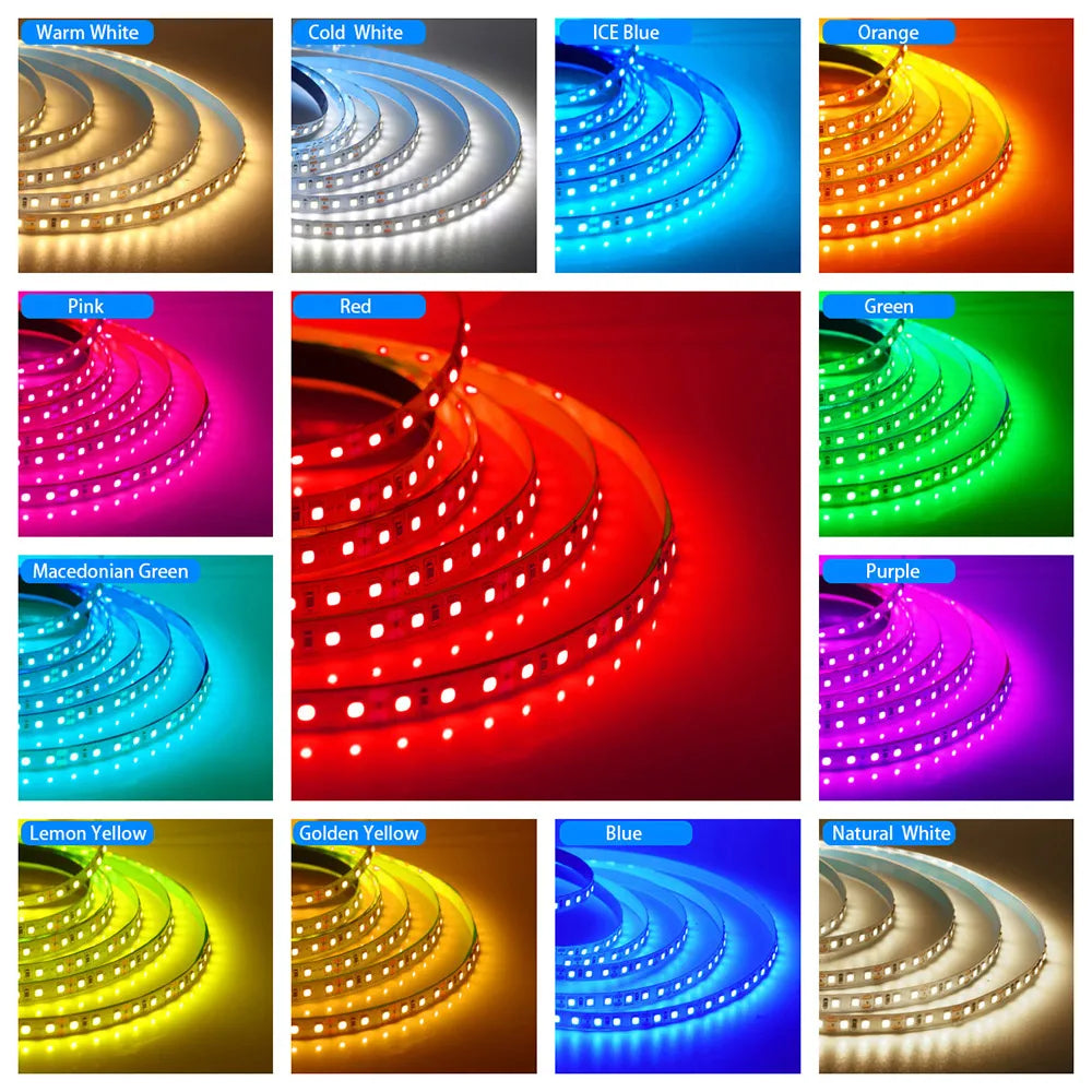 5V 12V 24V 2835 Led Strip 5m 300/600/2400 Pixels Led Tape SMD 3528 Fiexible Light Bar Strips Under Cabinet Lighting Backlight