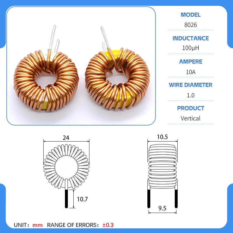 20mm 80-26 Iron powder core Toroidal inductor Wirewound inductor Iron powder core Magnetic ring inductor