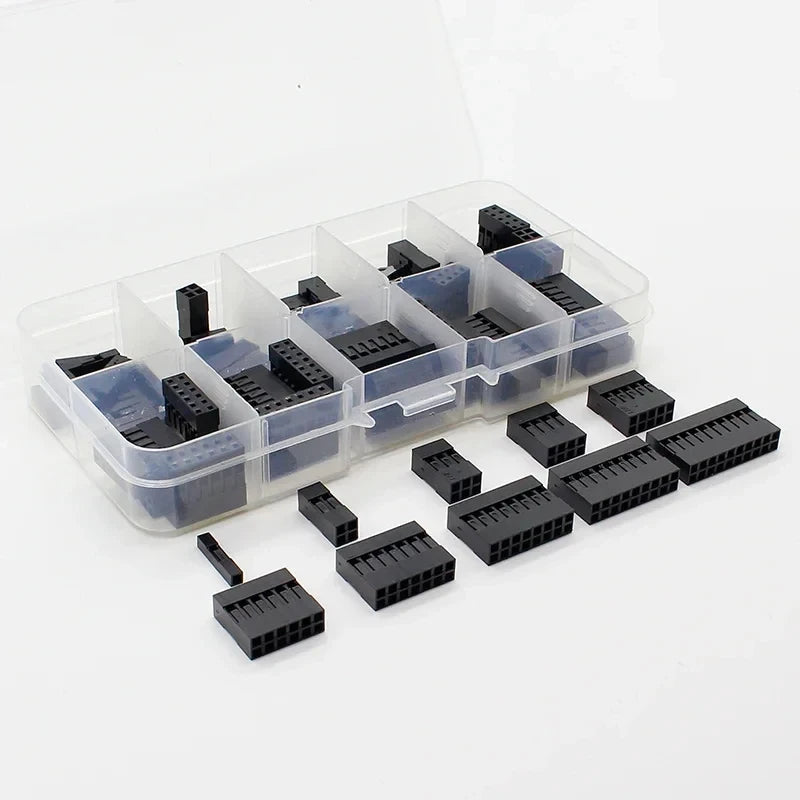 62pcs/1Set Dupont Wire Jumper Pin Header Connector Plastic Housing Kit With Box