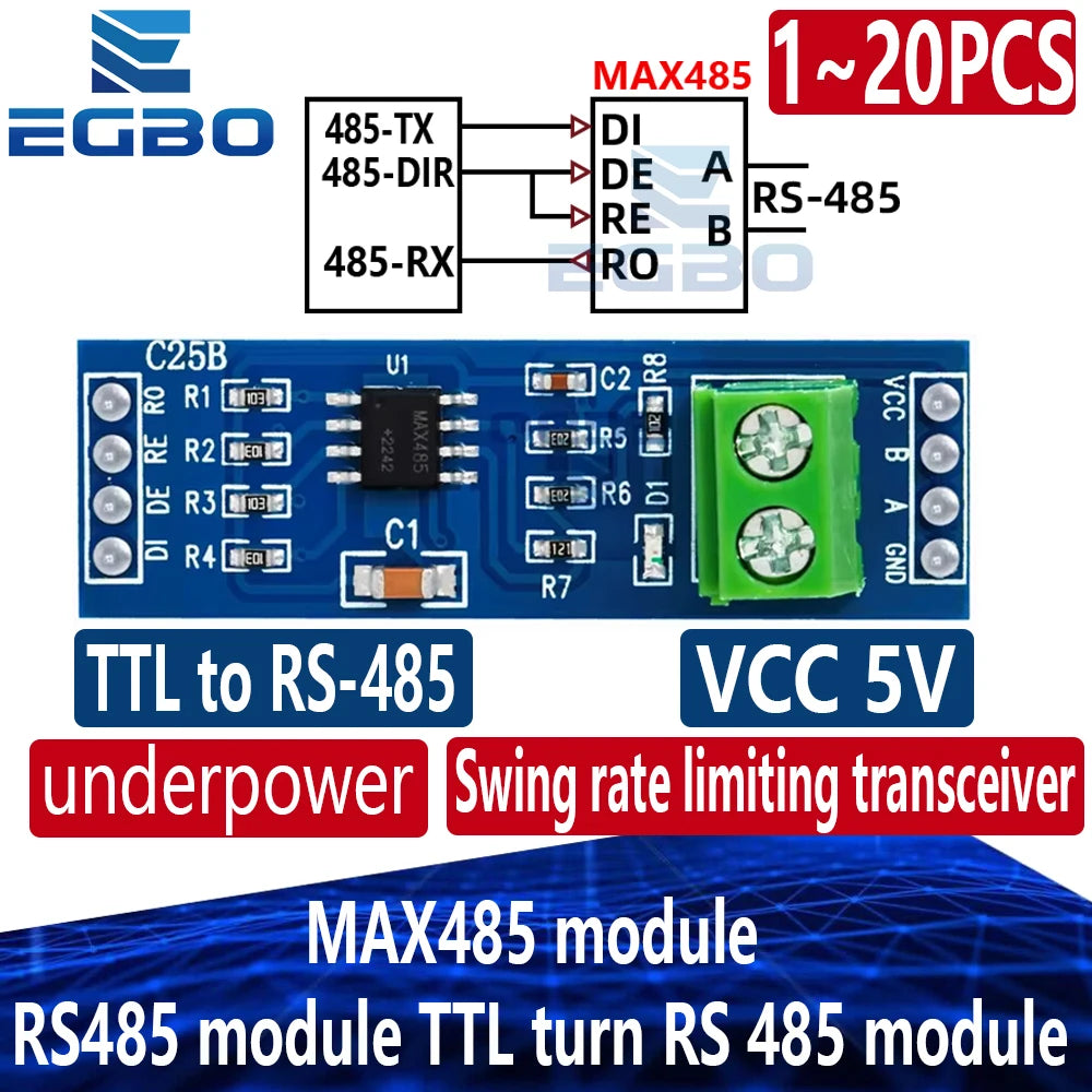 5PCS~20PCS EGBO MAX485 module RS485 module TTL turn RS 485 module MCU development accessories rs 485