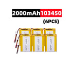 103450 3.7V 2000mAh Polymer Lithium Rechargeable Battery jst PH 2.0mm 2pin plug for Camera GPS navigator MP5 Bluetooth Headset