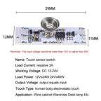 DC 12V Capacitive Touch Sensor Switch Coil Spring Switch LED Dimmer Control Switch 9-24V 30W 3A for Smart Home LED Light Strip
