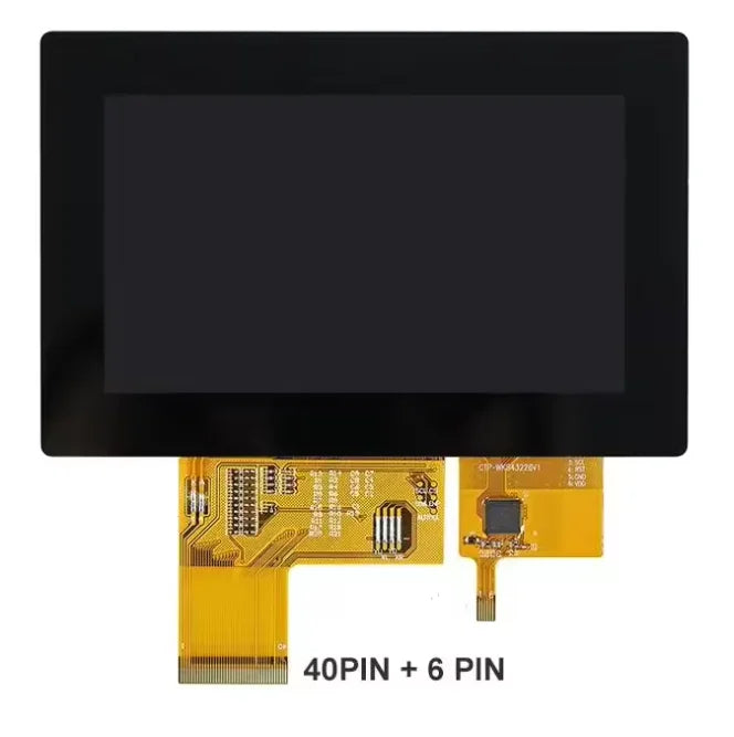 IPS 4.3 inch 40PIN HD TFT LCD Capacitive Screen (Touch/No Touch) 24Bit TTL-RGB Interface GT1151Q 6P I2C Interface 800*480