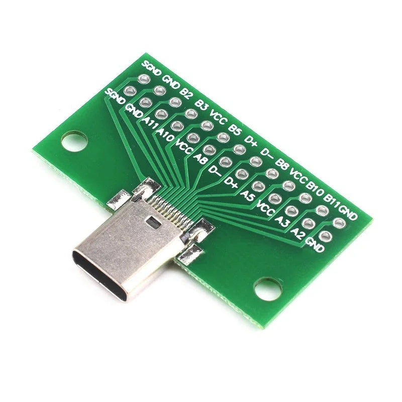 1Pcs Type-C Male to Female USB 3.1 Test PCB Board Adapter Type C 24P 2.54mm Connector Socket For Data Line Wire Cable Transfer