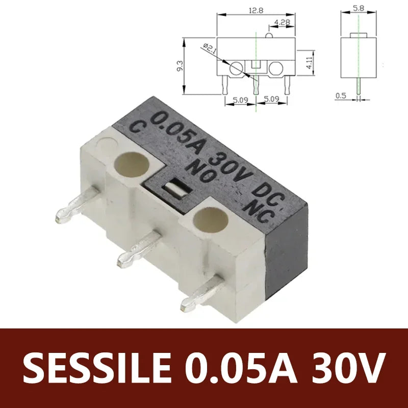 20PCS 3Pins 1A 125V Mini Micro Limit Switch Terminals SPDT Roller Arc Lever Snap Action Push Micro Mouse Switches C NO NC PCB