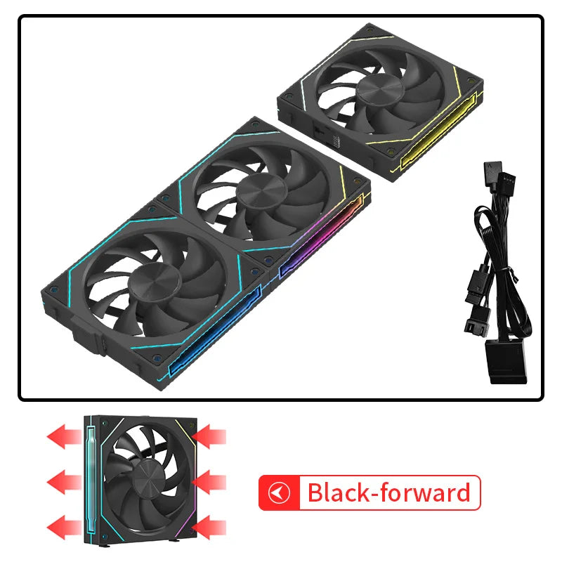 Coolcirc 120mm Modular Wireless Splicing 12CM PC Case Cooling Fan ARGB Infinite Mirror For Computer 120 240 360 Water Cooler