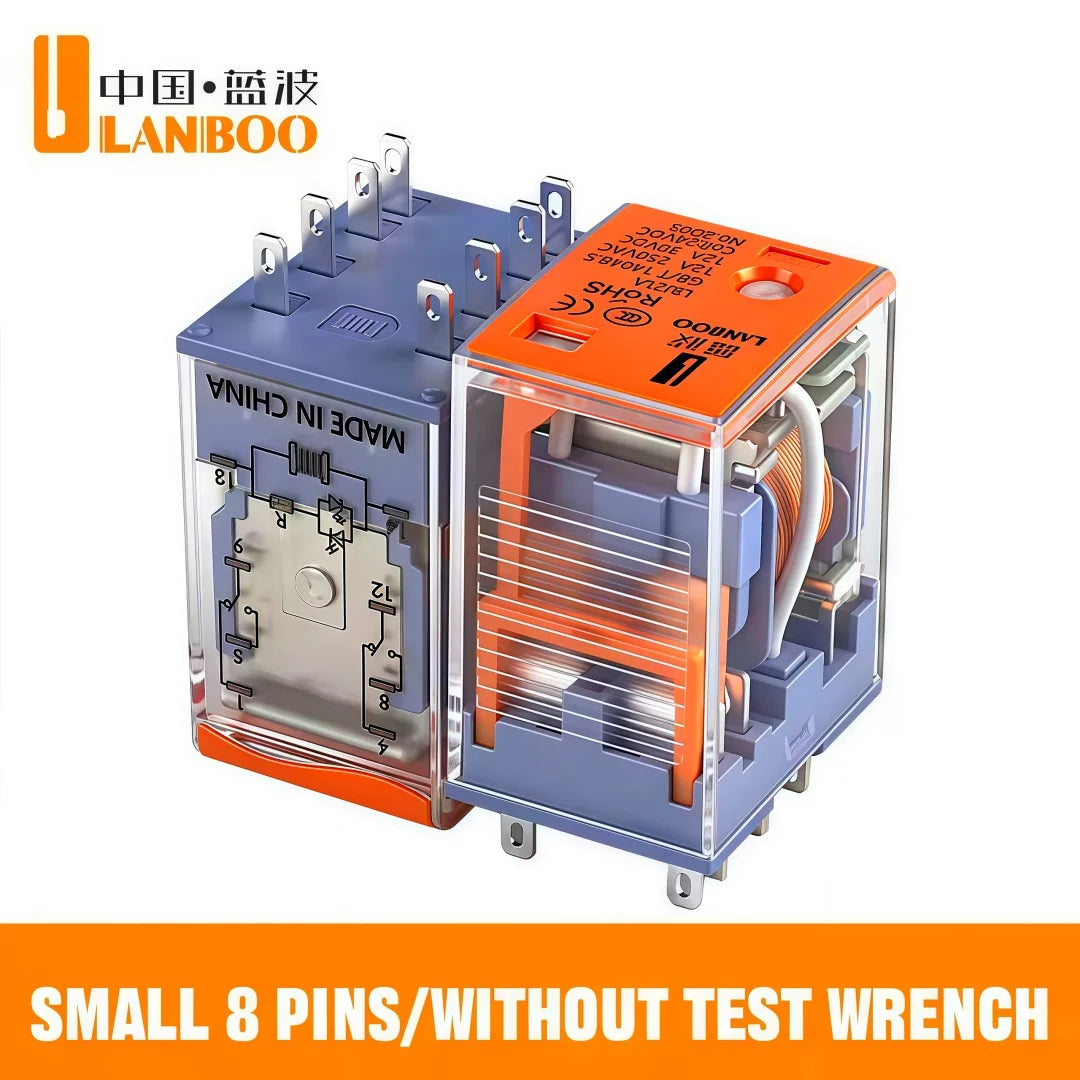 LANBOO Relay 12V 24V/AC 220V AC Voltage Coil High Quality General Purpose Micro Mini Relay with Socket Base 8pin/14pin