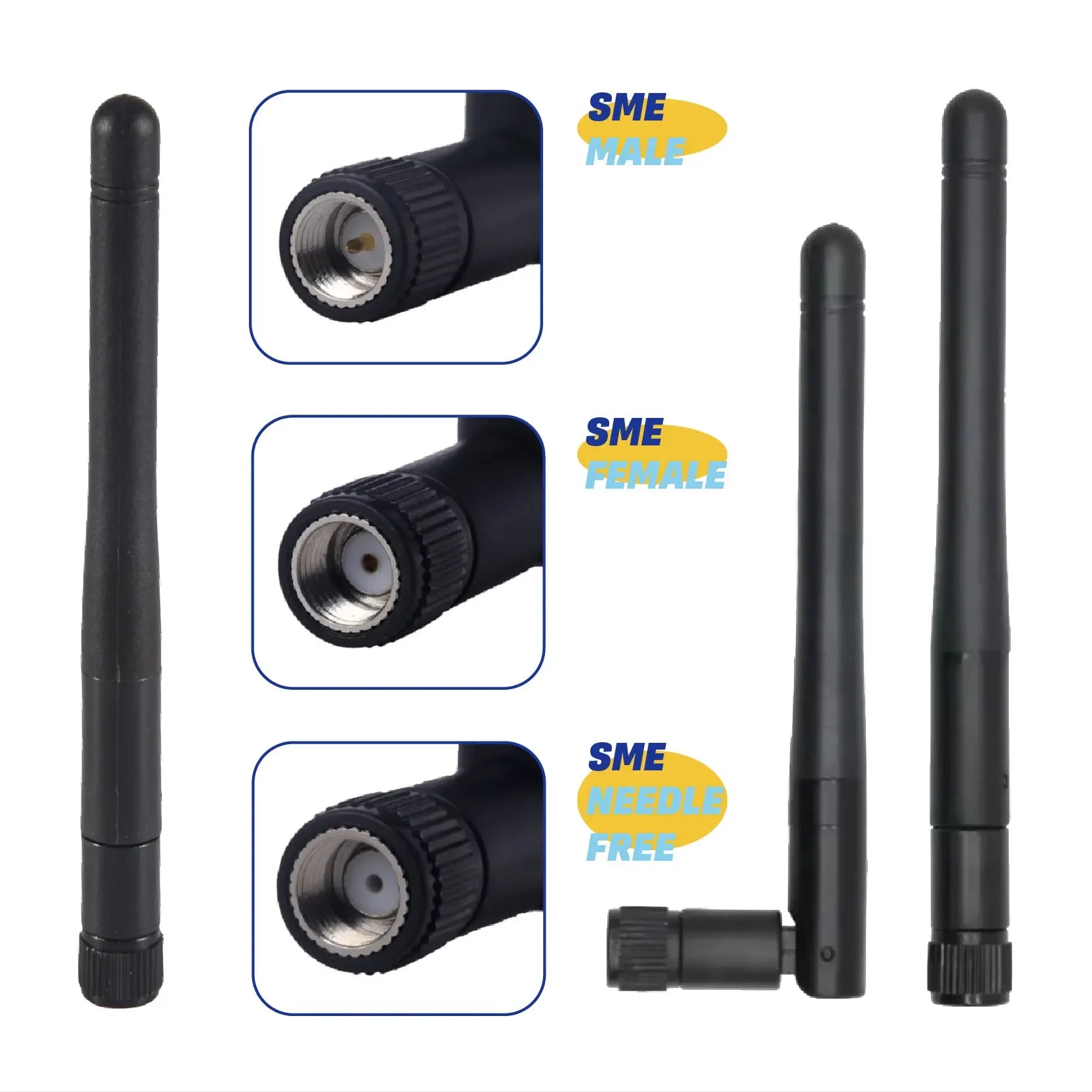 WiFi Antenna SMA Male Female Needlefree Eplacement Antenna for Wireless Vedio Security Camera Recorder 2pcs WiFi 2.4GHz 3dBi